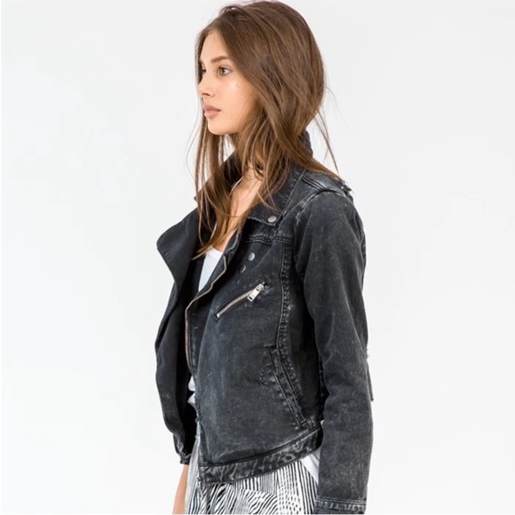One Teaspoon Vespa Black Denim Jacket - Picture 1 of 8